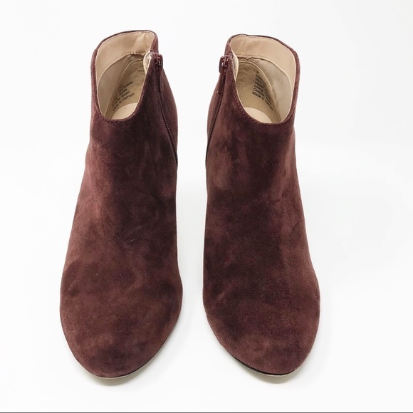 Sole Society Red Wine Suede Daphne Ankle Booties 9 - Picture 3 of 11